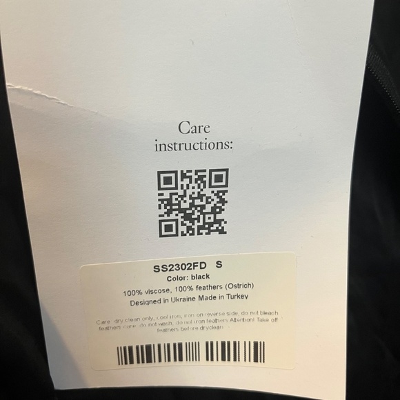 Sleeper NWT Elegant Black Silky Satin Party Ostrich Feather Trim Dress Size S - Picture 8 of 8